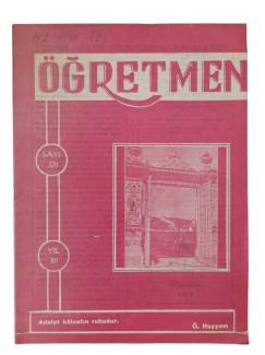 ÖĞRETMEN AYLIK FİKİR MESLEK KÜLTÜR VE SANAT DERGİSİ SAYI:231 YIL:20 1968