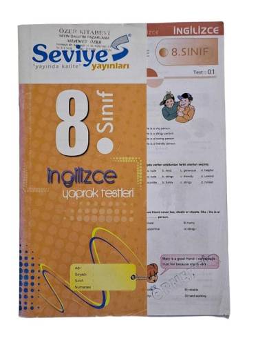 SEVİYE YAYINLARI 8. SINIF İNGİLİZCE YAPRAK TESTLERİ - 0