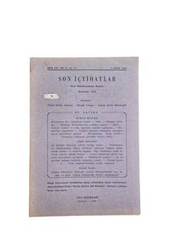 SON İÇTİHATLAR TÜRK HUKUKÇULARININ DERGİSİ SENE VII CİLT VI NO.34 1 OCAK 1951