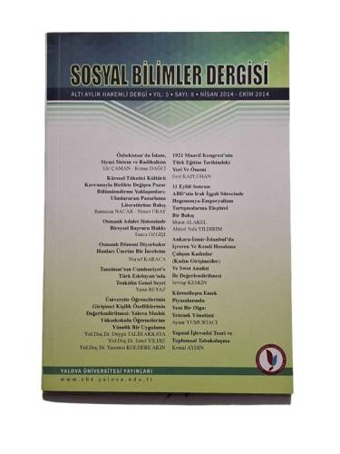 SOSYAL BİLİMLER DERGİSİ YIL:5 / SAYI:8 / NİSAN 2014 - EKİM 2014 - 0