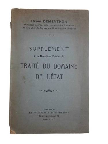 SUPPLEMENT A LA DEUXİEME EDİTİON DU TRAITE DU DOMAINE DE L'ETAT - 0