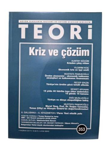 TEORİ - HAZİRAN 2019 - SAYI: 353 - 0