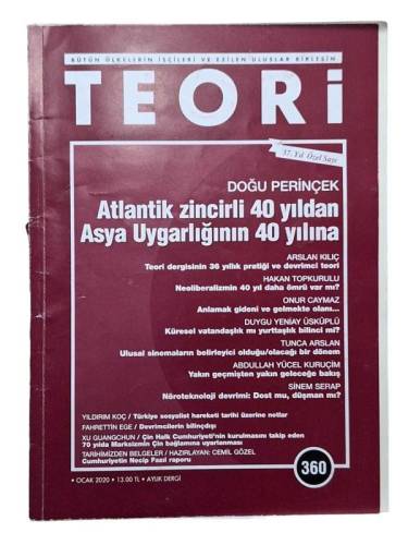 TEORİ - OCAK 2020 - SAYI: 360 - 0