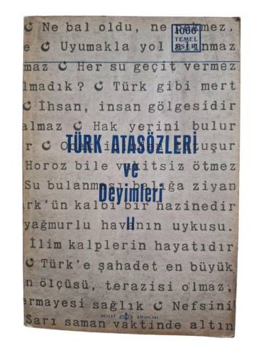 TÜRK ATASÖZLERİ VE DEYİMLERİ 2 - 0