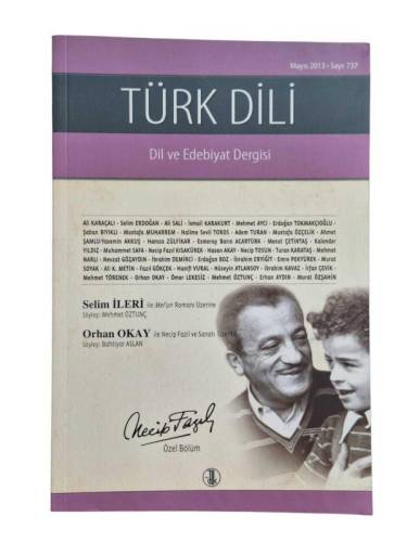 TÜRK DİLİ DİL VE EDEBİYAT DERGİSİ MAYIS 2013 SAYI 737 - 0