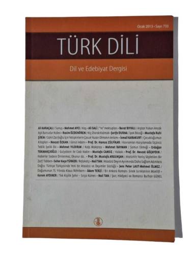 TÜRK DİLİ DİL VE EDEBİYAT DERGİSİ SAYI 733 / OCAK 2013 - 0