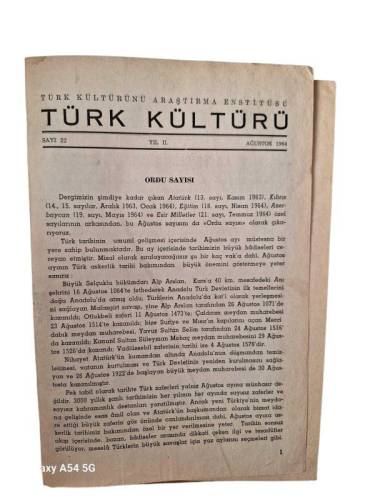 TÜRK KÜLTÜRÜ AYLIK DERGİ 1964/1965 SAYI:22-23-24-(2. YILA EK)-25--26-27-28-29-30-31 - 0