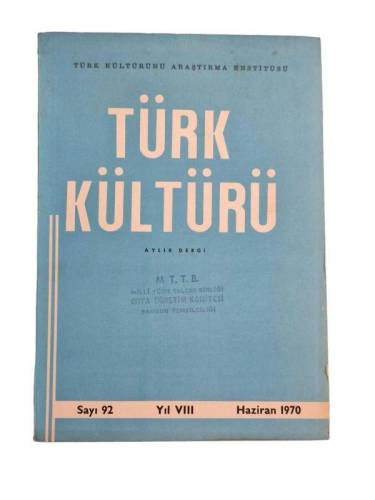TÜRK KÜLTÜRÜ AYLIK DERGİ SAYI 74 / YIL VII / ARALIK 1968 - 0