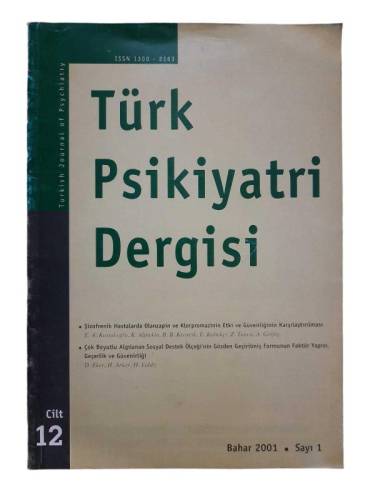 TÜRK PSİKİYATRİ DERGİSİ BAHAR 2001 SAYI 1 CİLT 12 - 0