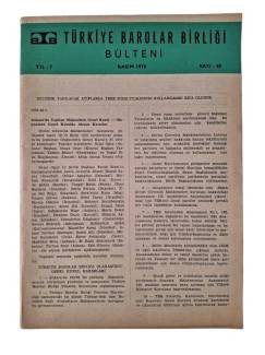 TÜRKİYE BAROLAR BİRLİĞİ BÜLTENİ SAYI:40 KASIM 1976