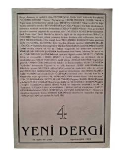 YENİ DERGİ SAYI:4 AĞUSTOS EYLÜL 1994