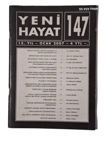 YENİ HAYAT AYLIK SİYASİ DERGİ SAYI 147 OCAK 2007 - 0