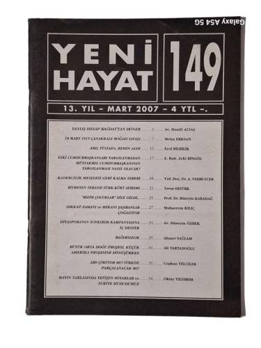 YENİ HAYAT AYLIK SİYASİ DERGİ SAYI 149 MART 2007 - 0