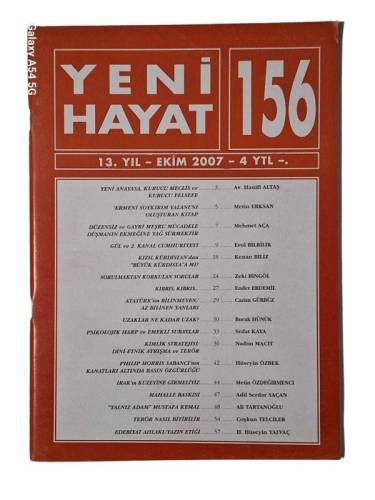 YENİ HAYAT AYLIK SİYASİ DERGİ SAYI 156 EKİM 2007 - 0