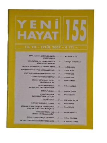 YENİ HAYAT DERGİSİ SAYI: 155 EYLÜL 2007 - 0
