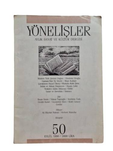 YÖNELİŞLER AYLIK SANAT VE KÜLTÜR DERGİSİ SAYI 50 EYLÜL 1990 - 0